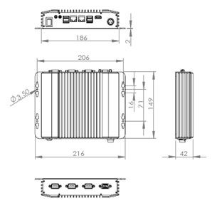 4G DDR4 Memoria sin ventilador PC / Computadora industrial integrada HLZ-B311M-J1900