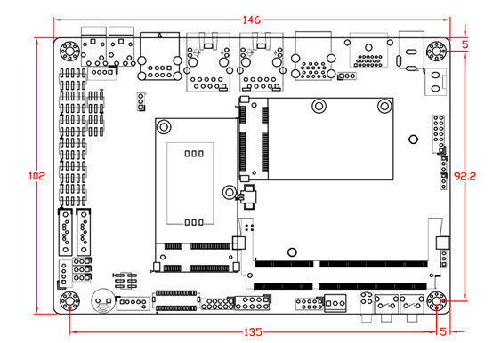 2LAN 6COM 8USB 3.5&quot; placa base soldado a bordo de la CPU Intel J1900