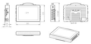 12.1&quot; Dispositivos de visualización industriales sin ventilador Computadores industriales portátiles de aleación de aluminio