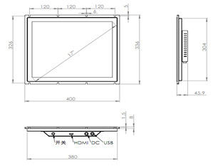 Monitoreo industrial táctil capacitivo ajustable de 17 pulgadas 300 cd/m2 Brillo