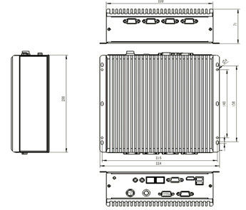 2U sin ventilador Industrial Embedded Box Computadoras PC 4G Memoria 64GB Estado sólido