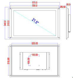 X215R-03 21.5' de pantalla LCD de vehículo capacitiva táctil de alto brillo Métodos de instalación múltiple